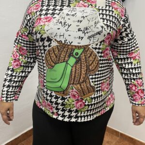 Camiseta gallo rosas