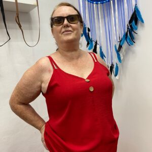 Blusa botones roja