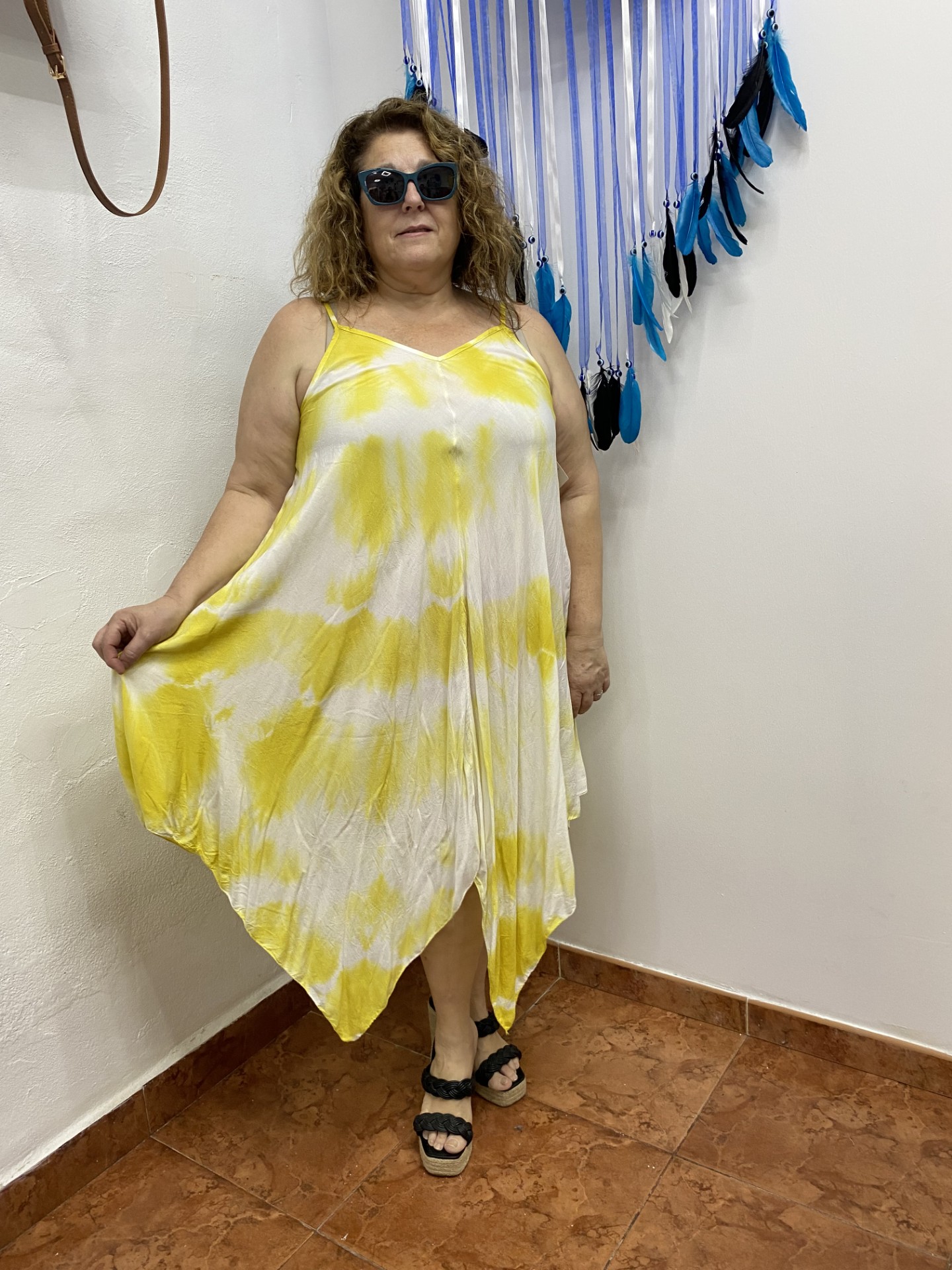 Vestido hippie amarillo